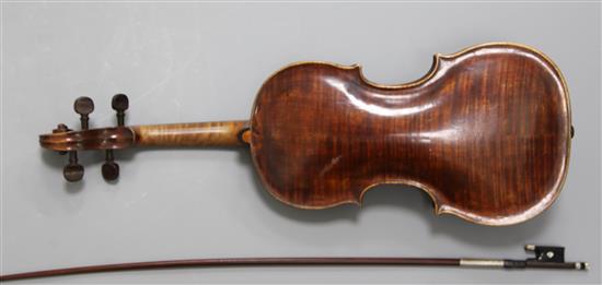 A late 18th century violin by Ludwig Bausch, c.1780 overall length 23in. back 14.5in.